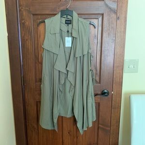 Rebel X Wilson Green Sleeveless Long Vest/Duster